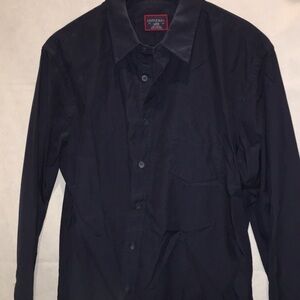 UNTUCKit Navy Slim Fit Cotton Long Sleeve Button Down Shirt | Size L